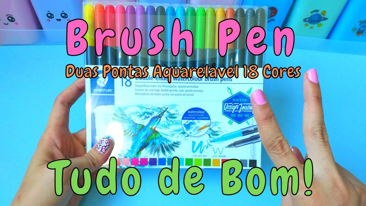 Kit Brush Pen STAEDTLER Ponta Dupla - 18 Cores