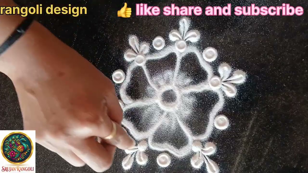 Very easy 🌼and beautiful flowers Rangoli✨️🌼#shorts #youtube #rangolishorts#indianart #indian#viral #