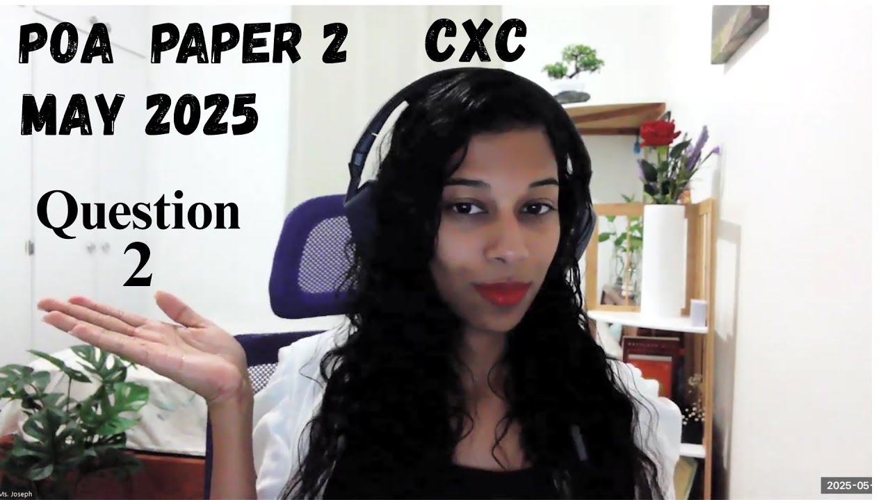PoA 2025 May/June Paper2 -Question 2 CXC CSEC PastPaper Solution/Answer Company Income Appropriation