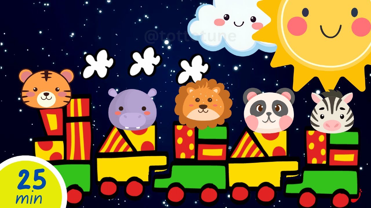 Fun Animals Weather Train! | Baby Sensory, High-Contrast & Soothing Music