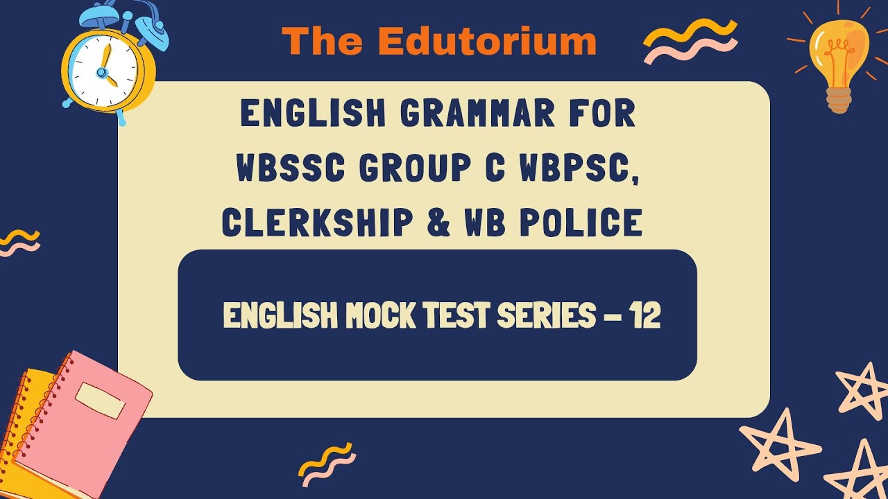 WBSSC Clerkship English MCQ 2026 | 15 Most Important Questions | Exam Date 01-03-2026 | Mock Test 12