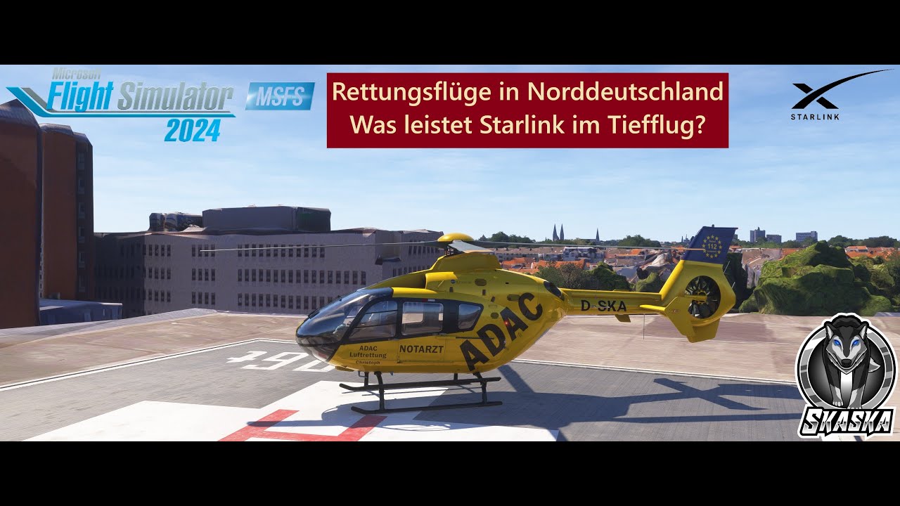 Microsoft Flight Simulator 2024!  - Rettungseinsatz in Norddeutschland - mit Starlink im Tiefflug