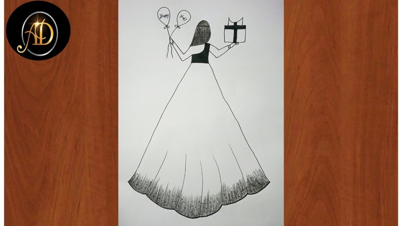 Holi special drawing|| Gift girl drawing|| Girl drawing|| Drawing video 