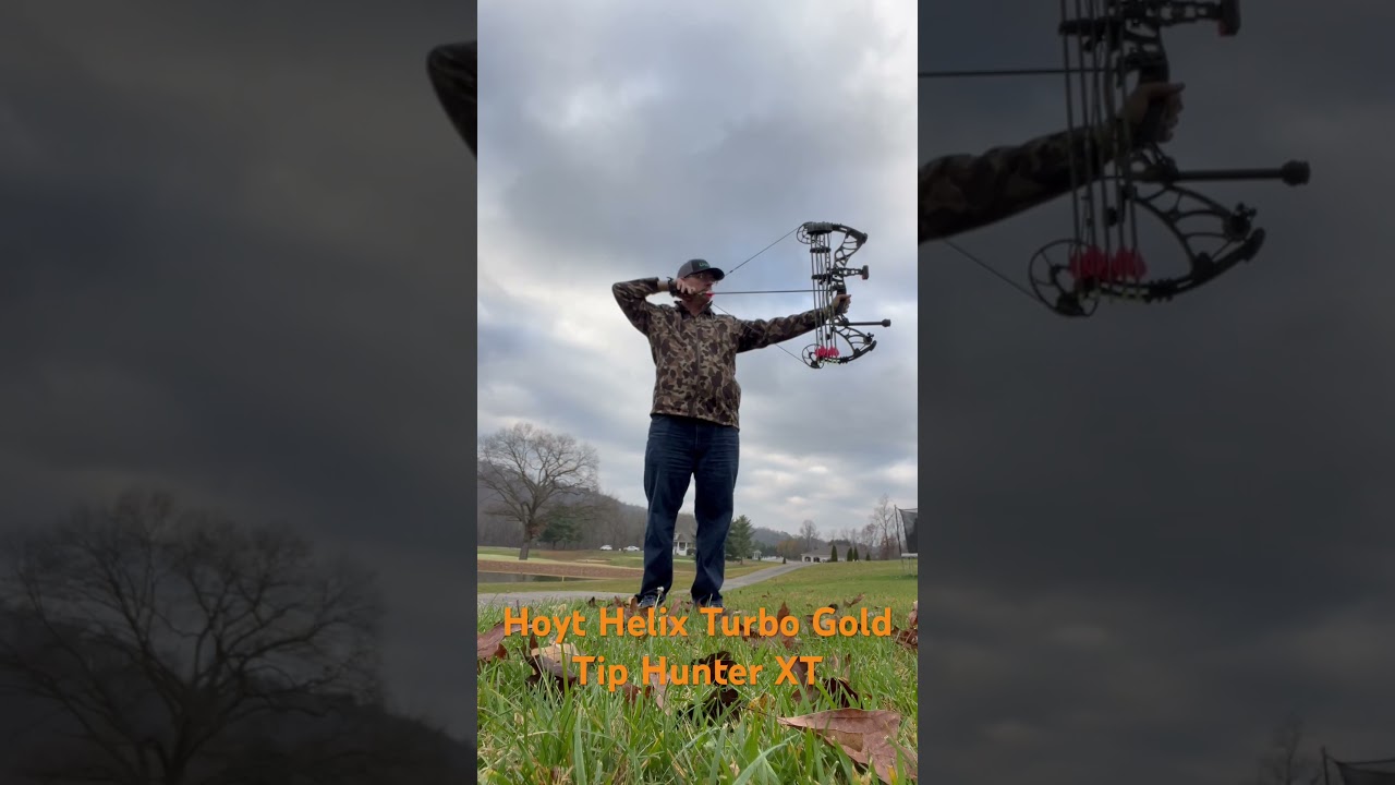 Hoyt Helix Turbo Gold Tip Hunter XT Scott Archery Echo release Black Gold sight.