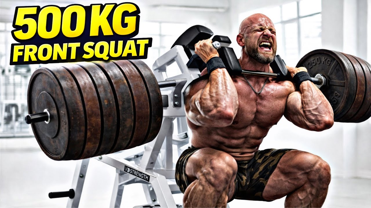 500kg FRONT SQUAT on a Bodybuilding DIET