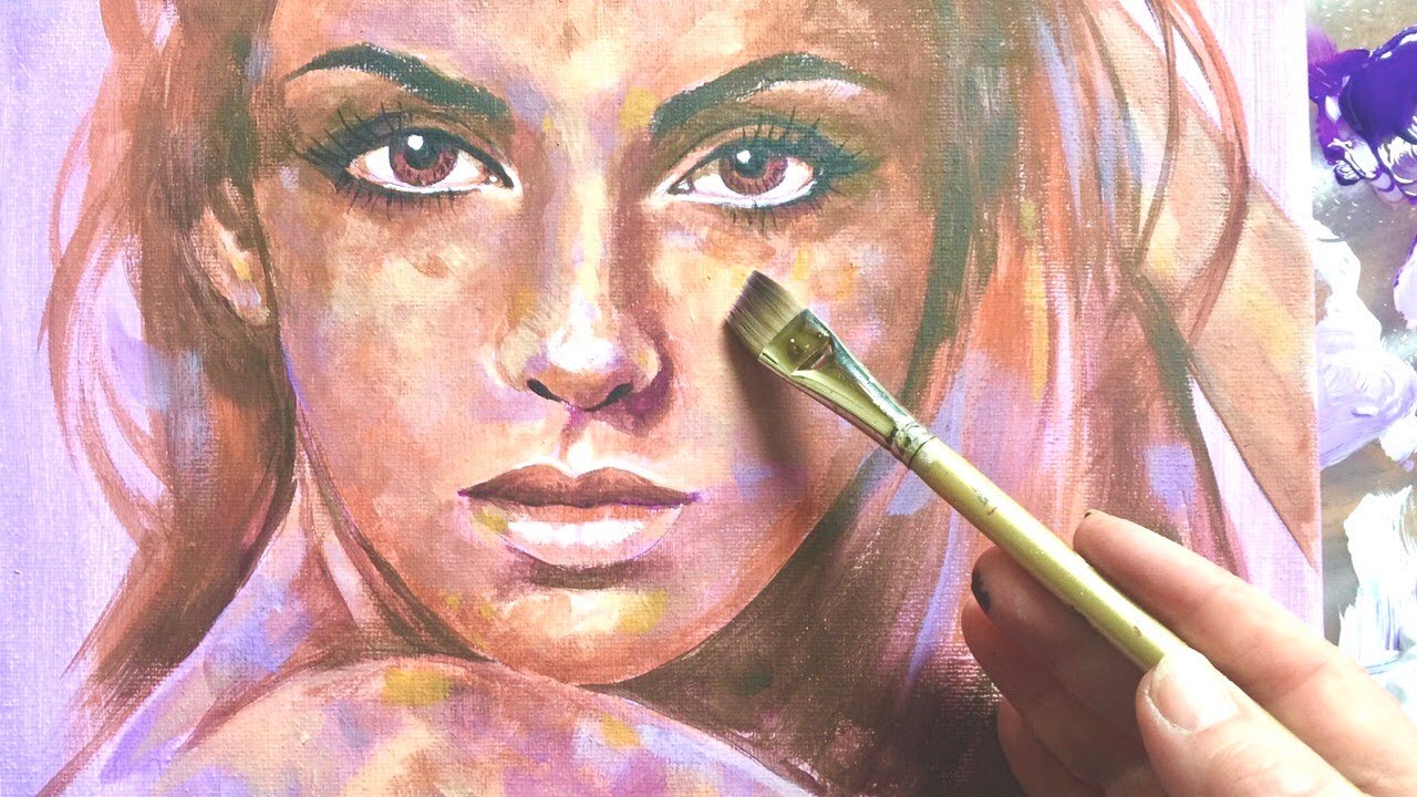 Acrylic Portrait Painting 