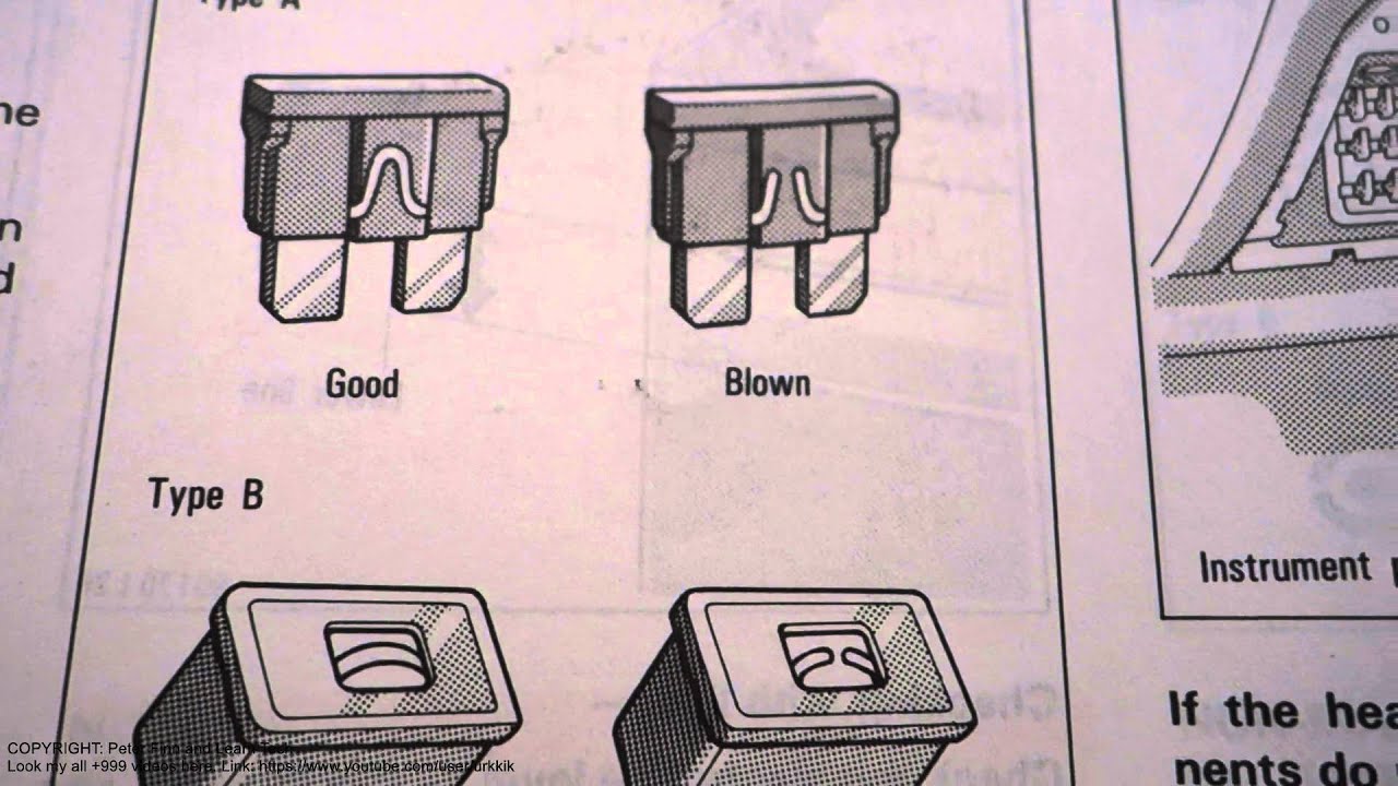 How to check fuse Good or bad Blown fuse. Toyota Corolla years 1995 to 2015