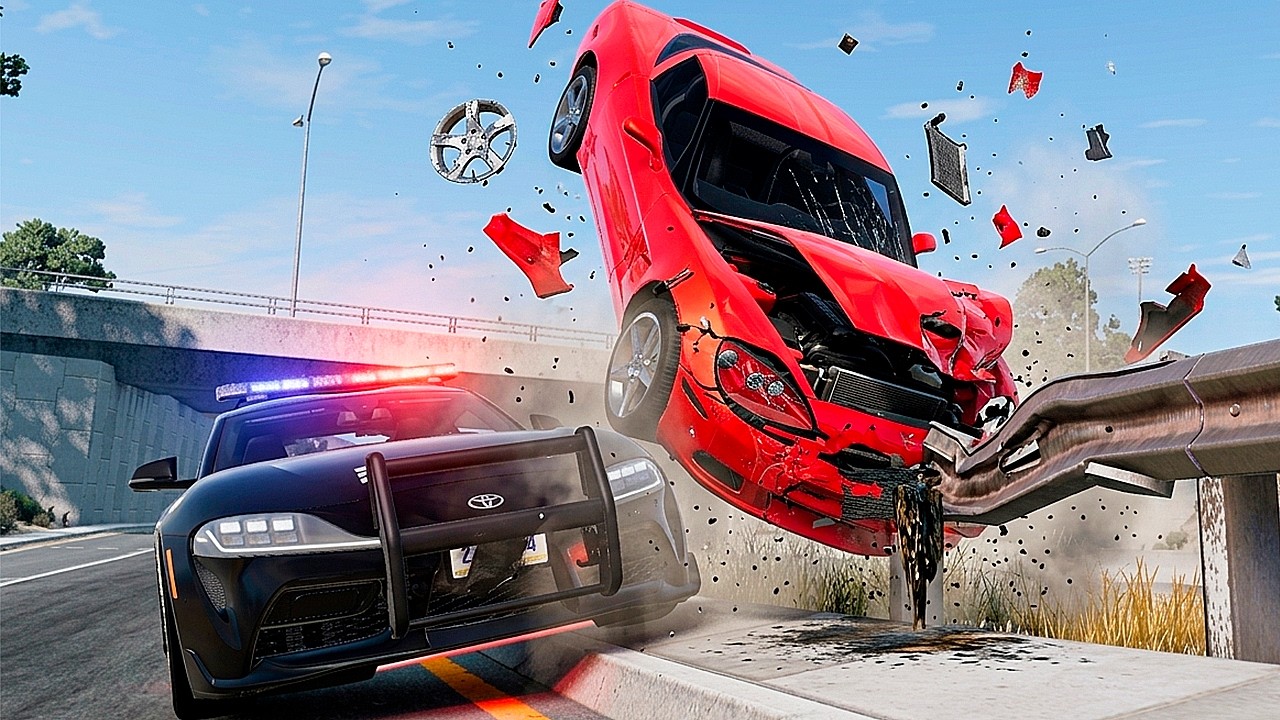 Police Chase and Epic Car Crashes | BeamNG.Drive #145