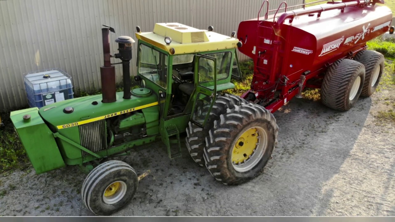 John Deere 6030 manure spreading