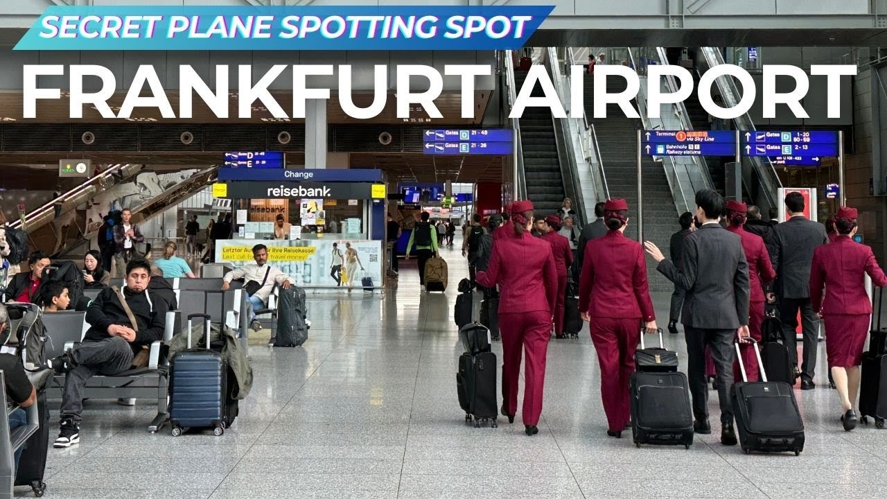 Frankfurt Airport Walking Tour | Terminal 1 to Terminal 2 + Secret Plane Spotting Spot ✈️ | 4K HDR