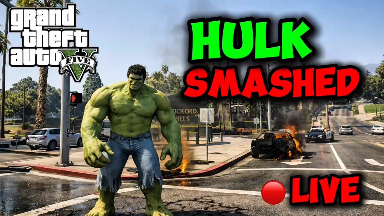 Hulk smashed everthing 🔴Live #gta5#gta5live #hulk