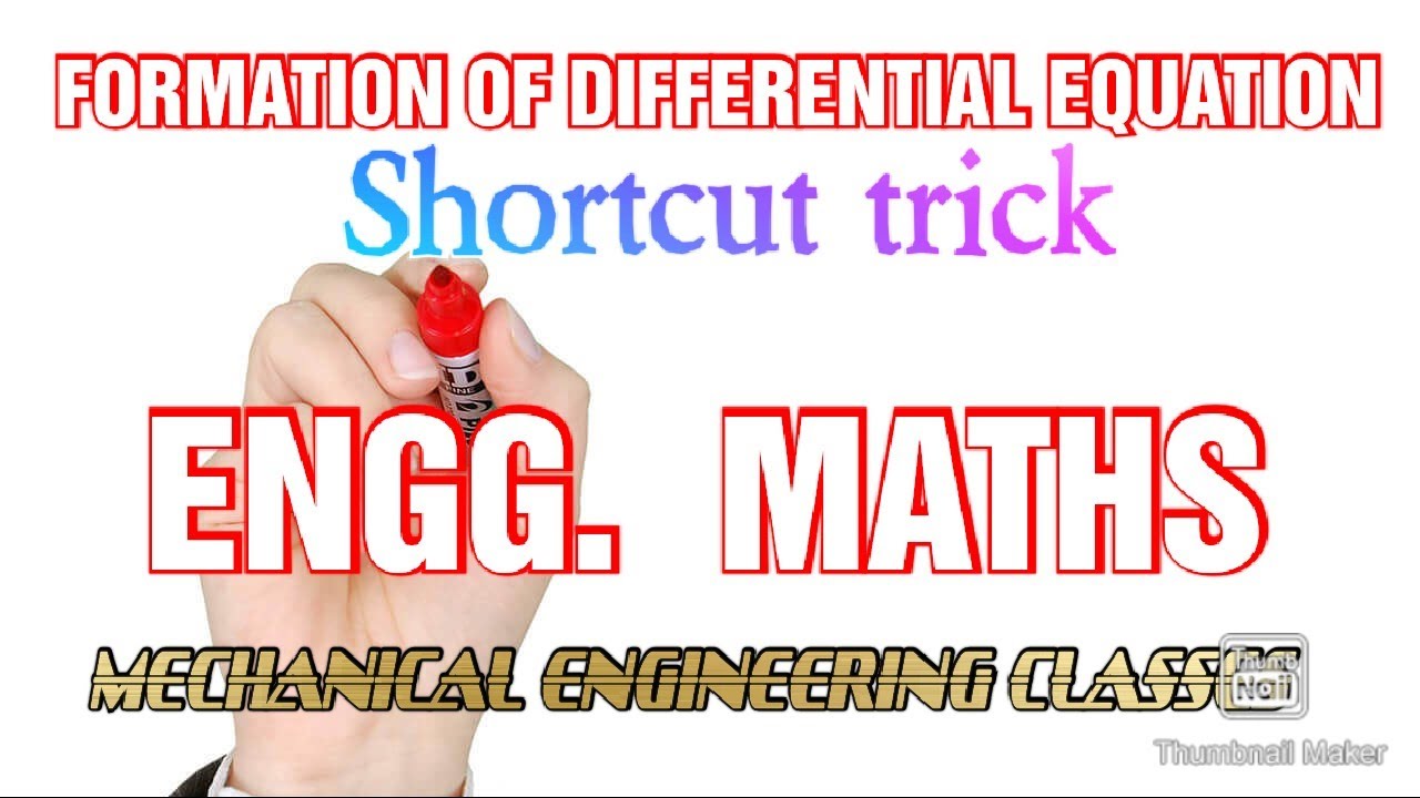 Shortcut trick for formation of differential equation