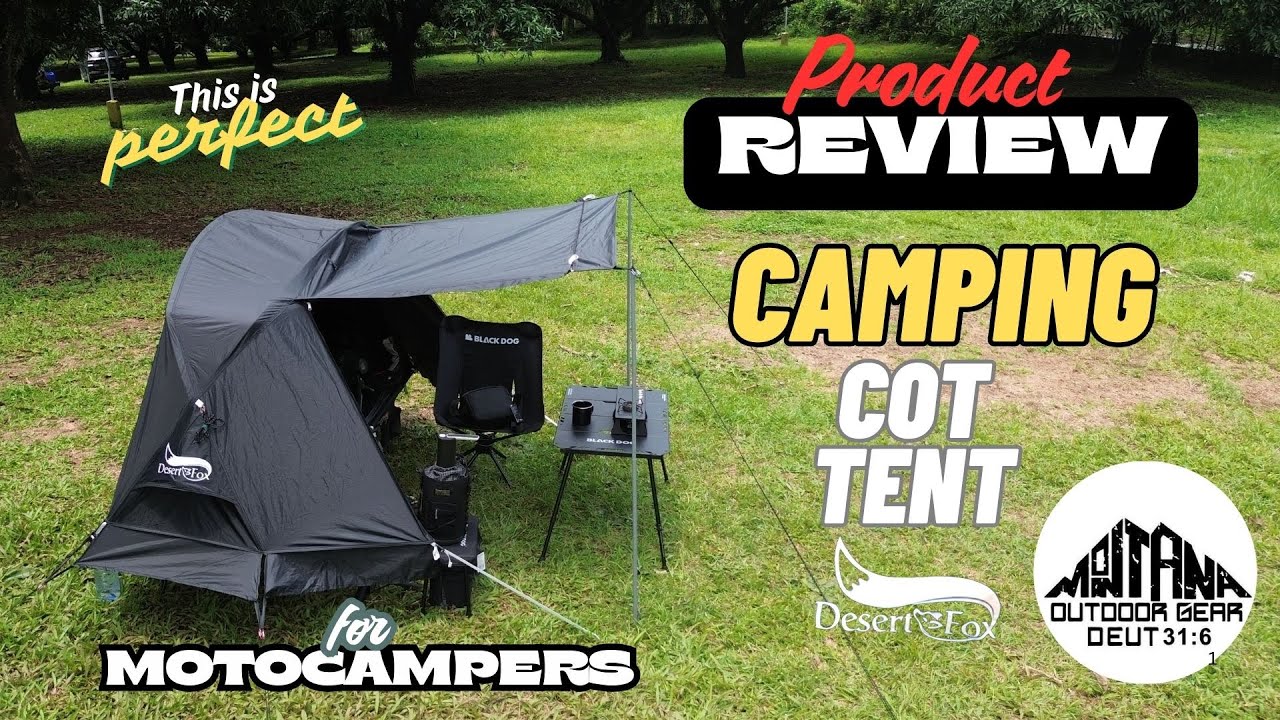 DESERTFOX  / CAMPING COT TENT / SOLO MOTOCAMPING / ADVENTUREPH / COT TENT /  BLACKDOG COT BED