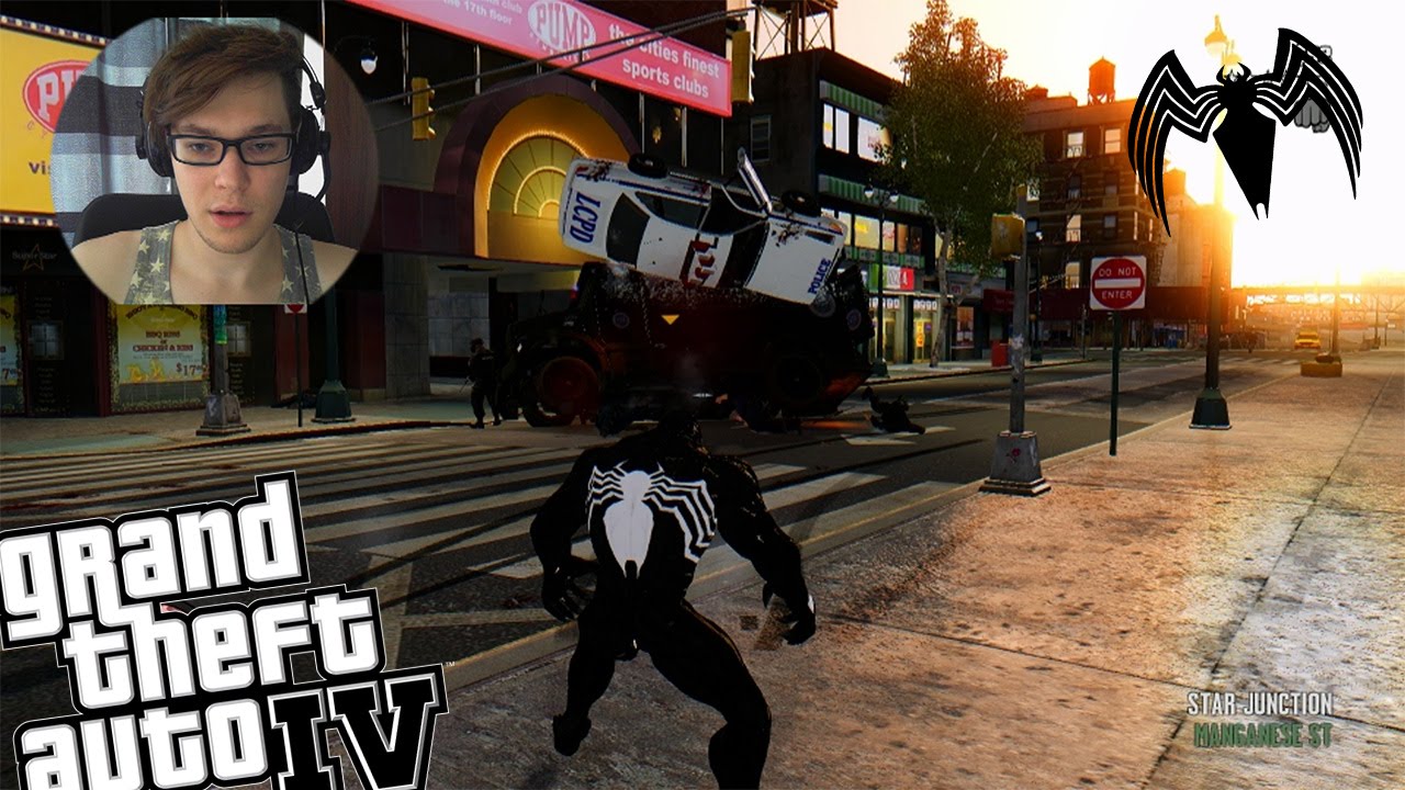 GTA 4 Venom Mod with Spiderman Powers - Venom Attacks Liberty City Police