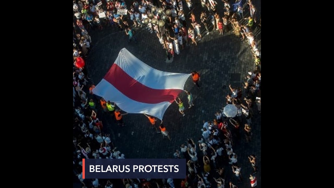 'Free Belarus,' protesters demand as rallies reach Prague