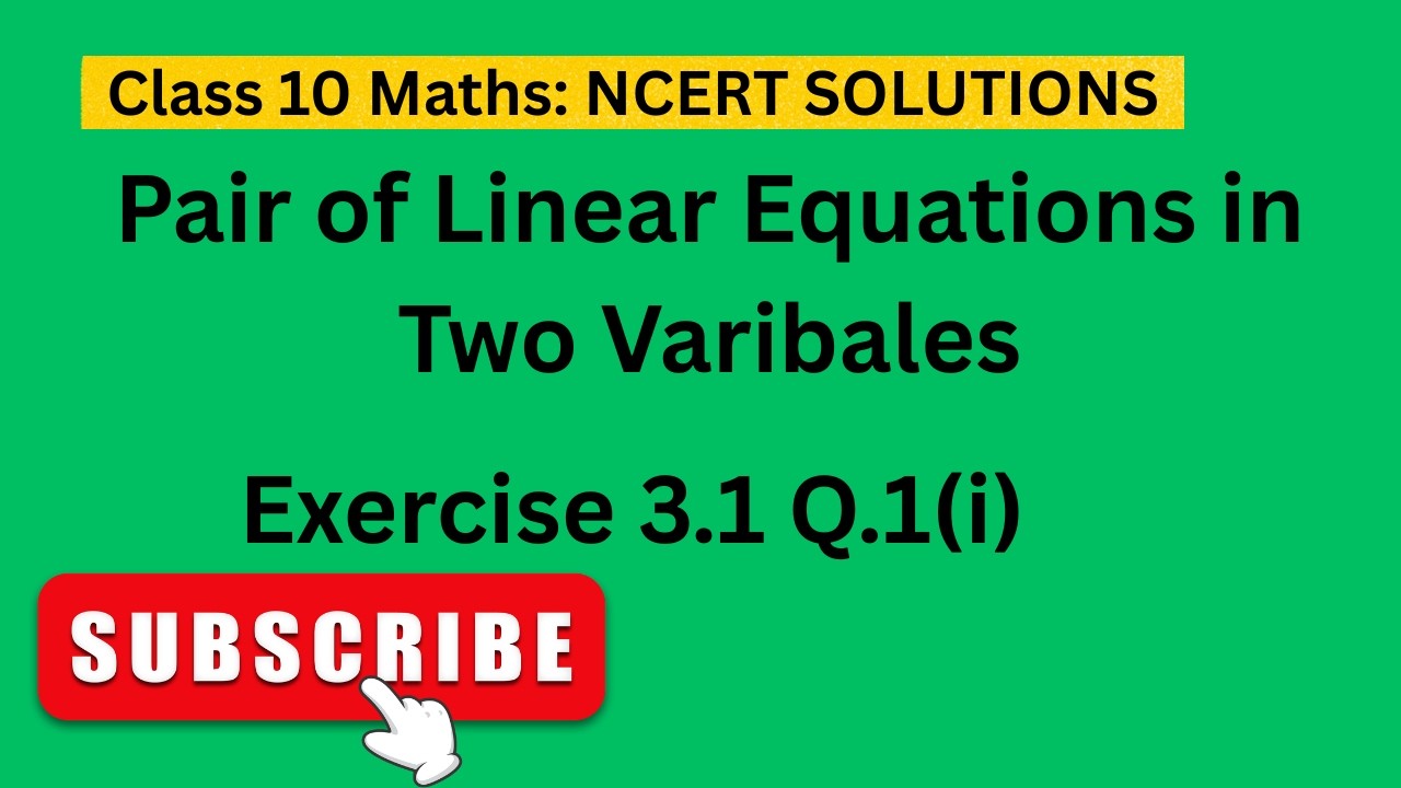 Class 10 NCERT Maths Exercise 3.2 Q1(i) | Substitution Method | Smart NCERT Maths Solution