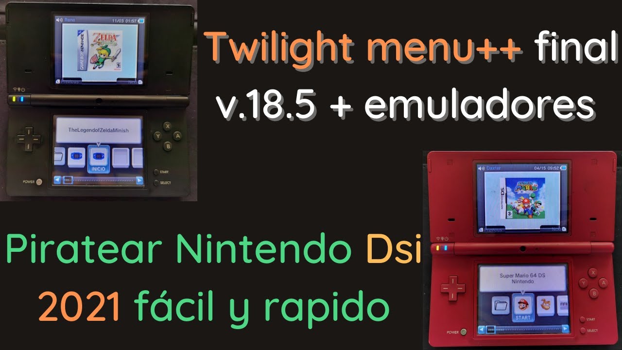 Piratear Nintendo Dsi twlight menu++ 18.5 final ya configurado con todos los emuladores 2021