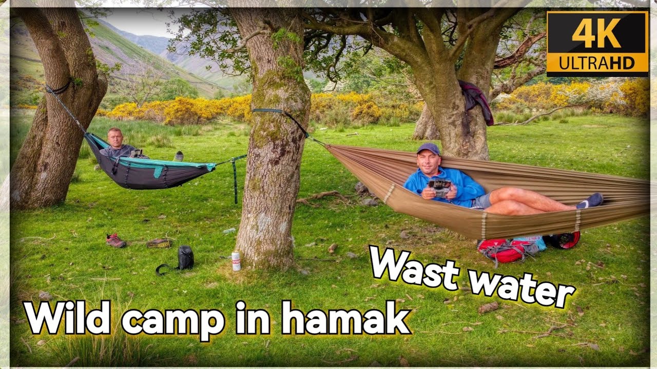 Wild camp in hamak, Wast water Lake District dji mini 2 4k video Janek Włóczykij
