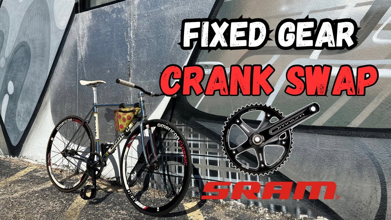 Fixed Gear Crank Swap - Omnium is better than Sugino 😉 - Track Bike - Fixie Bike - Bianchi Pista
