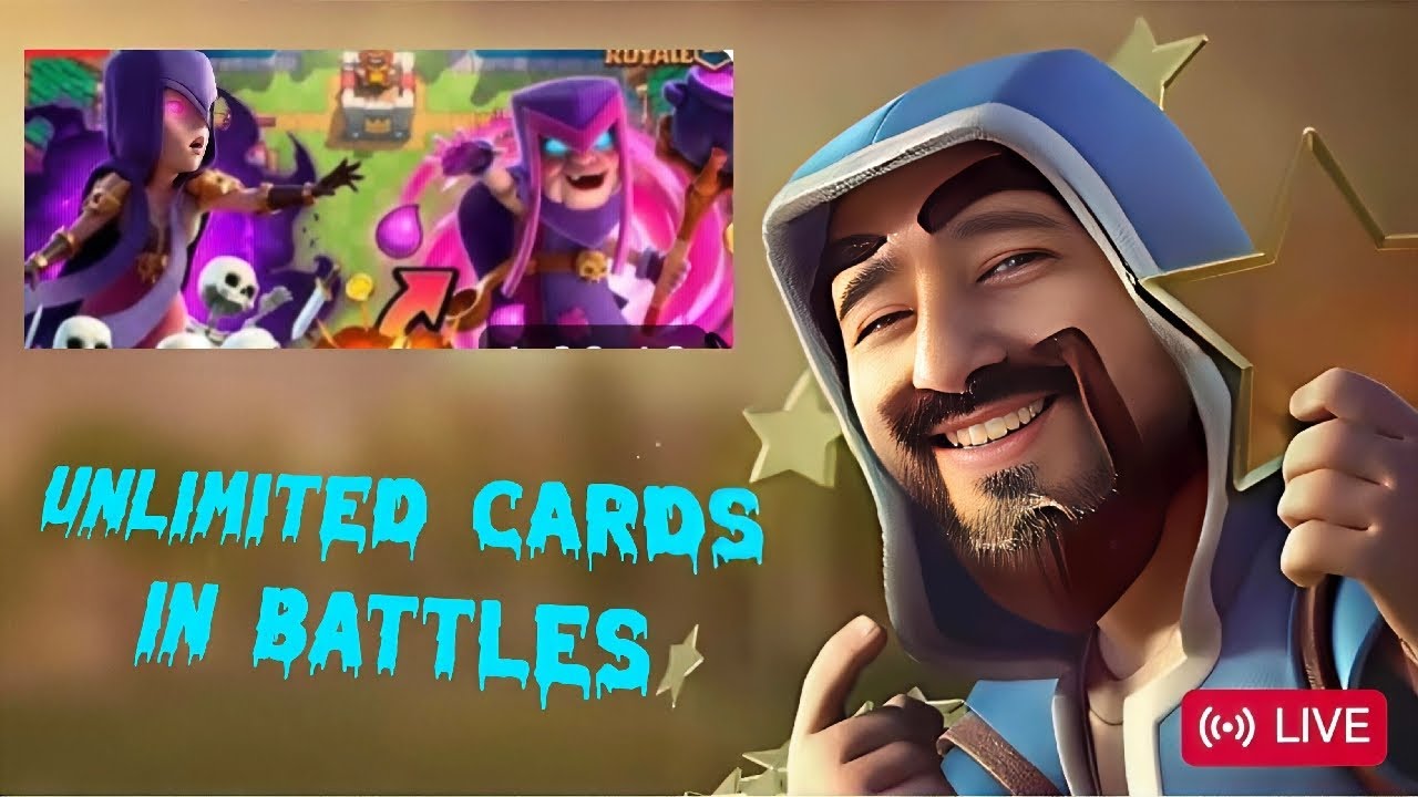 Unlimited Clash royal cards live playing #live