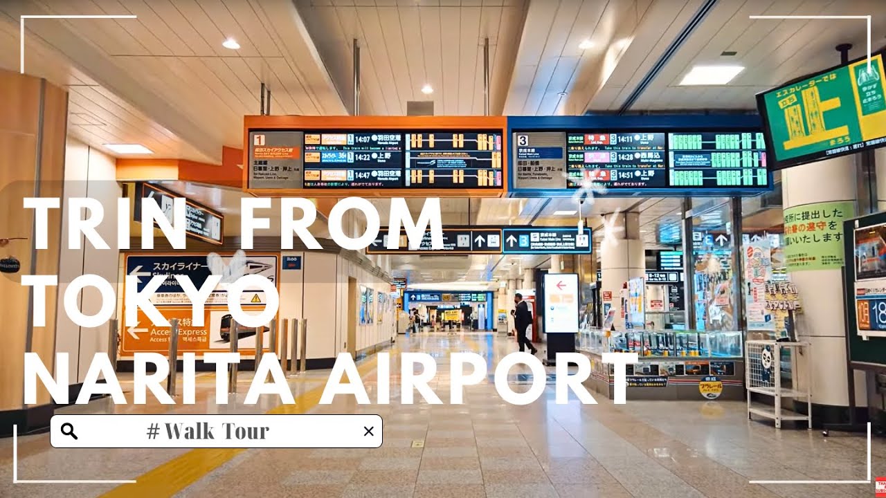 Train from Tokyo Narita Airport in Japan - Taking Keisei Line from Airport Terminal 2 toward Haneda
