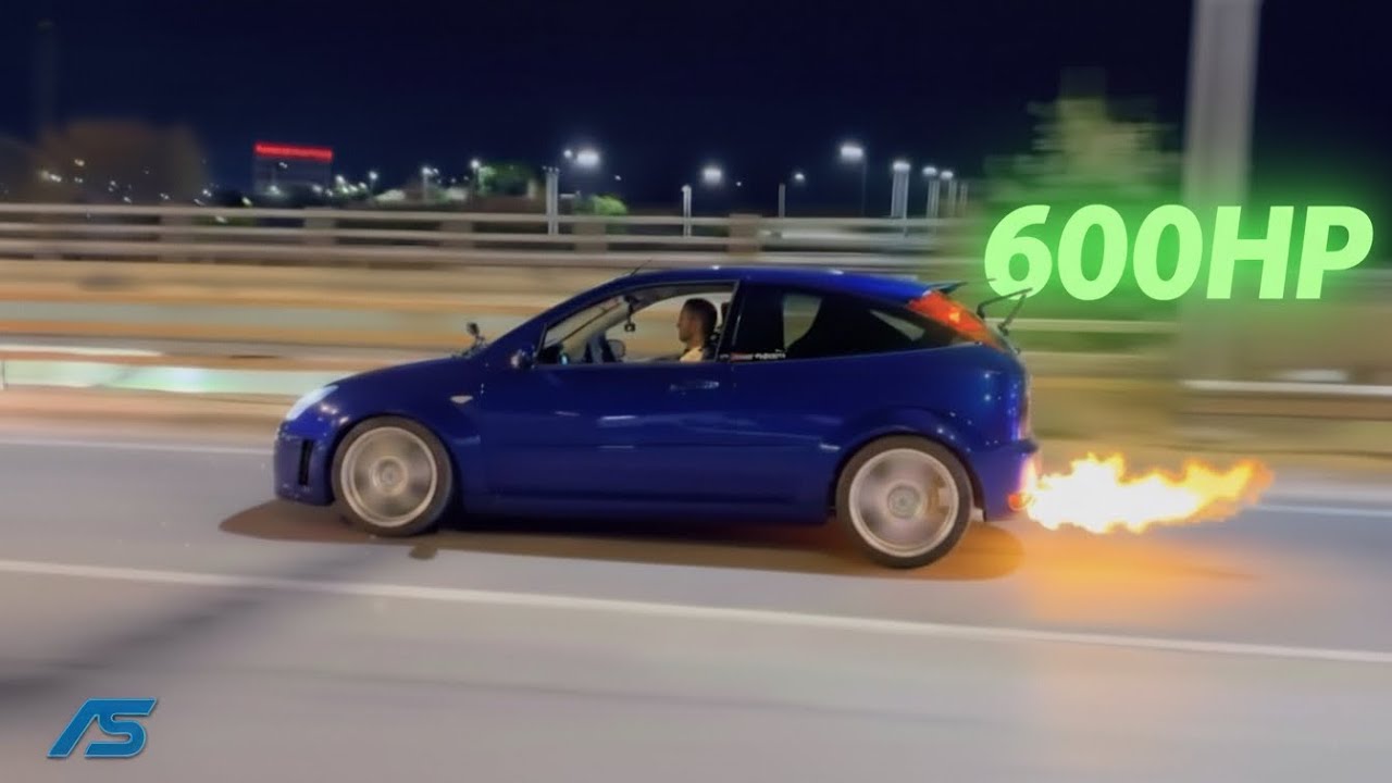 Focus RS MK1 Big Turbo from Hell || Rolling Anti-Lag, Spitting Flames 
