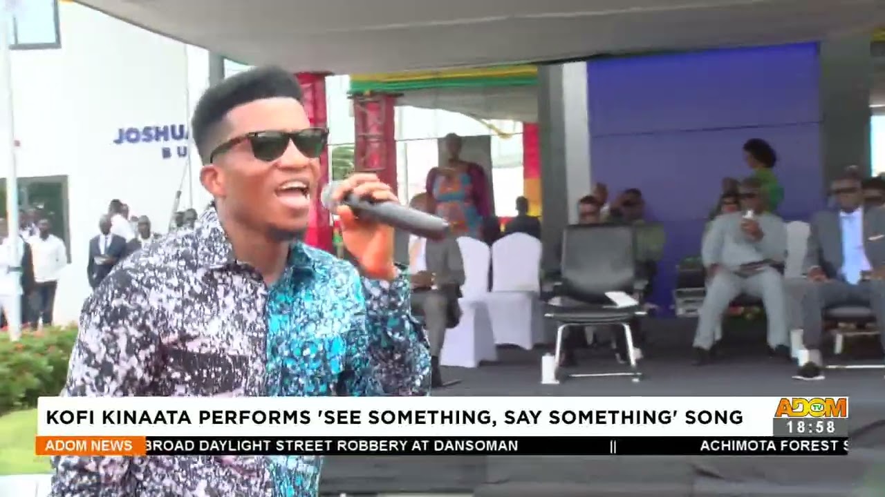 Kofi Kinaata performs &lsquo;see something, say something&rsquo; song &ndash; Anigyee Kasee &ndash; Adom TV News (24-5-22)