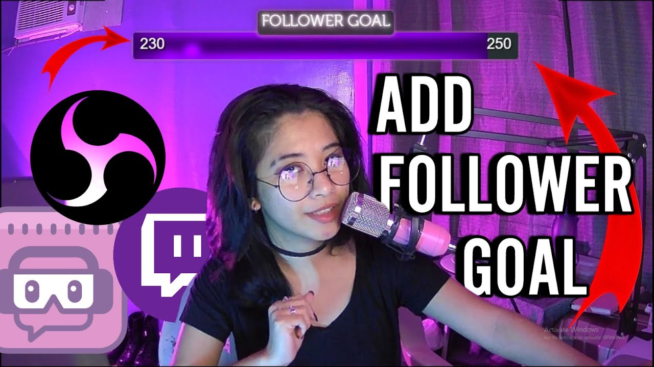 How to add Follower Goal on Twitch - OBS, Streamlabs setup.