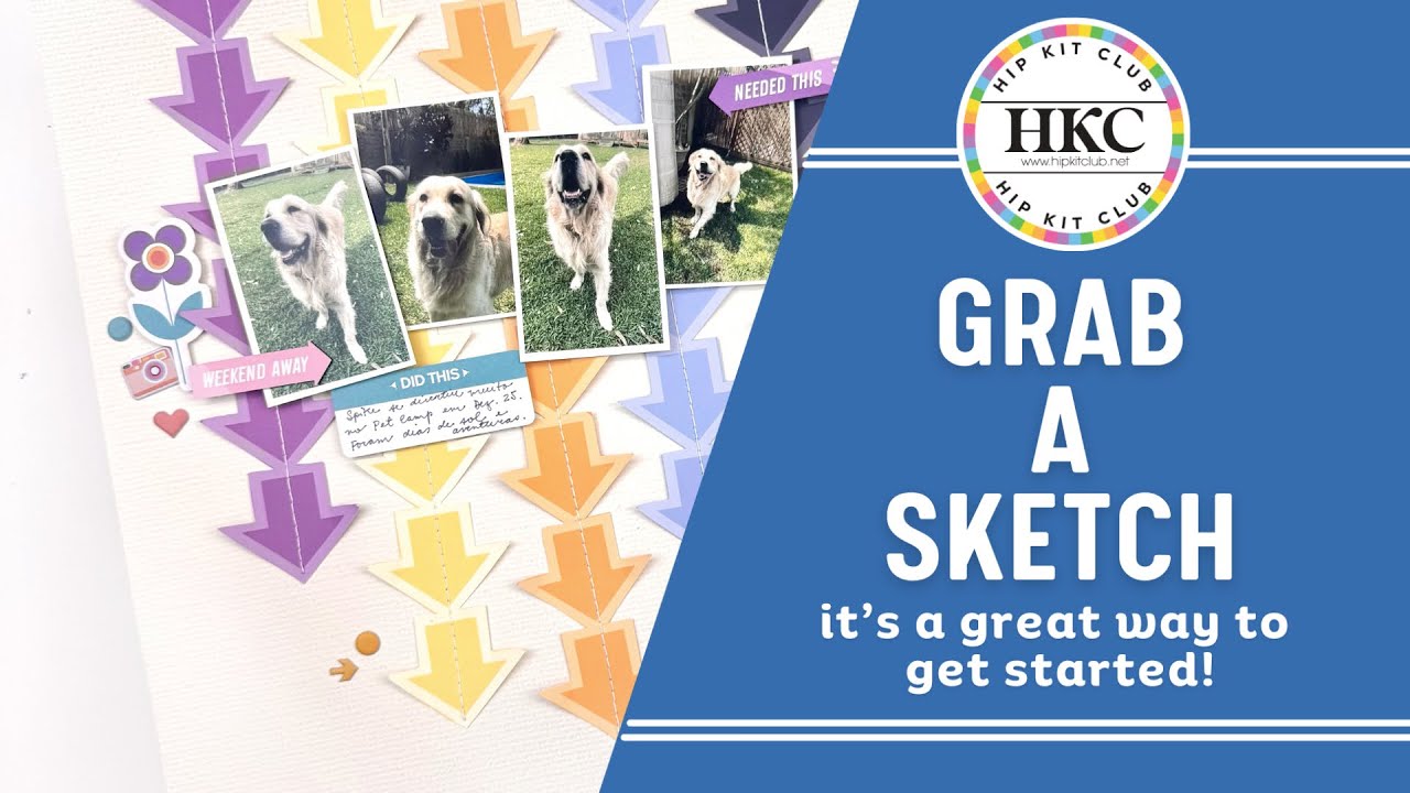 Arrow layout inspired by sketch | April Hip Kits 2026 | Valeska Guimar&atilde;es