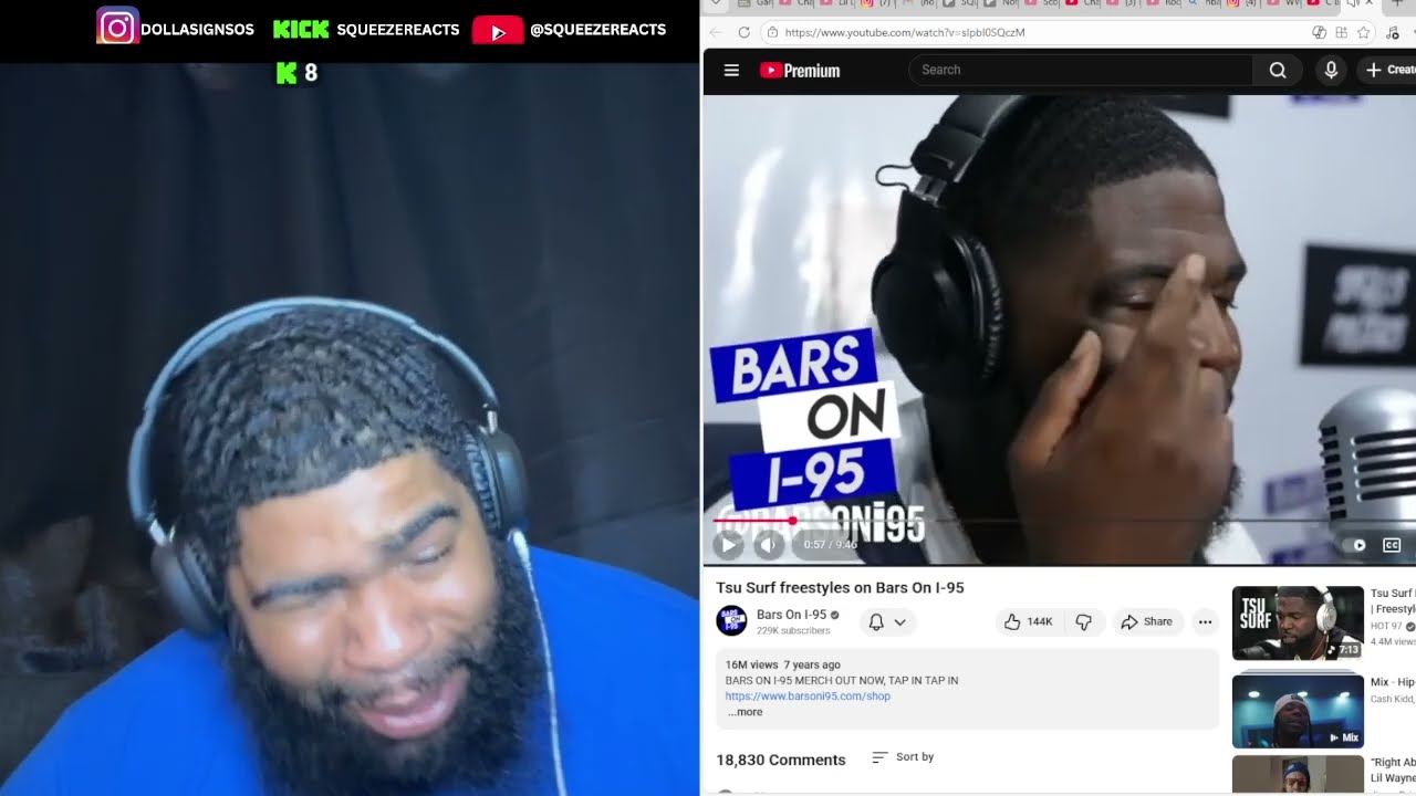 Tsu Surf фристайлит на барах на трассе I-95 | Реакция