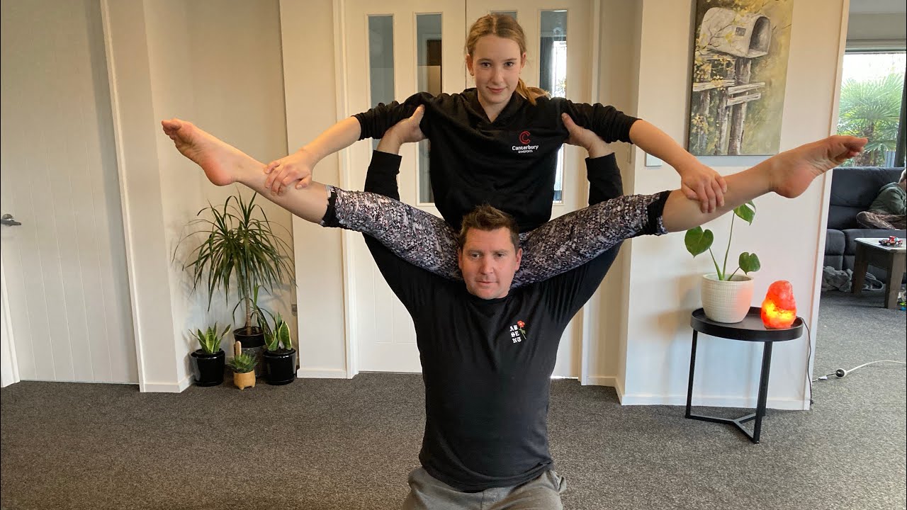 Father and Daughter yoga pose challenge