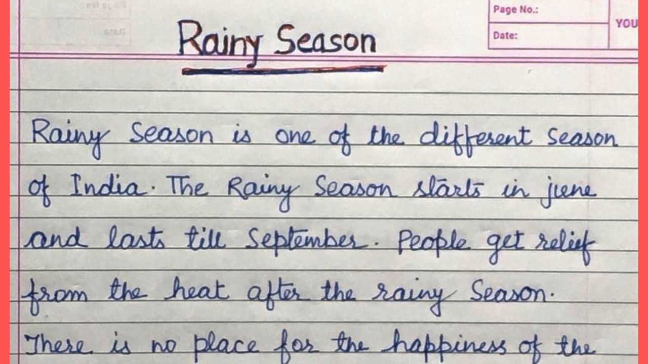 Essay on Rainy Season || Rainy Season essay writing in English