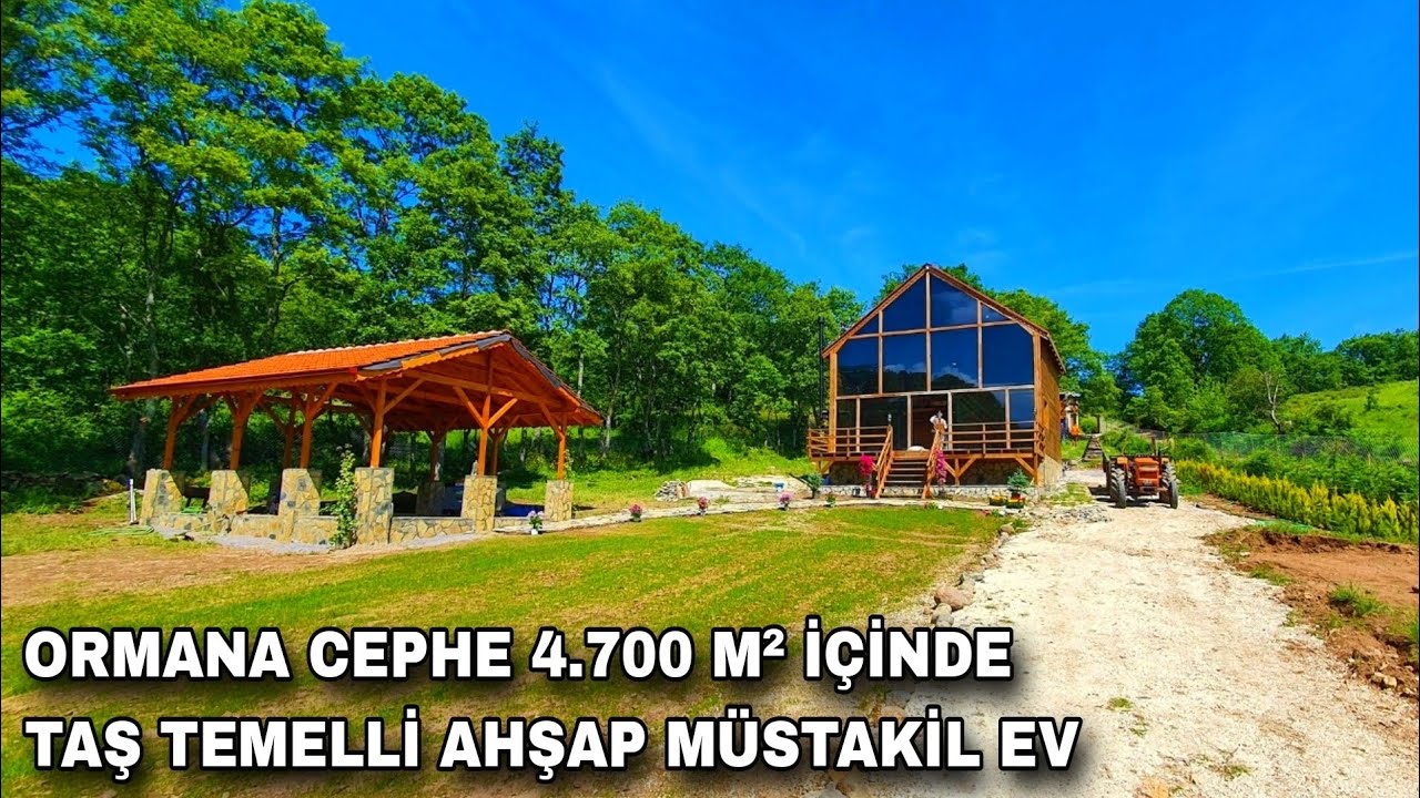 1713- ORMANA CEPHE 4.700 M² ARAZİ İÇİNDE TAŞ TEMELLİ AHŞAP MÜSTAKİL EV