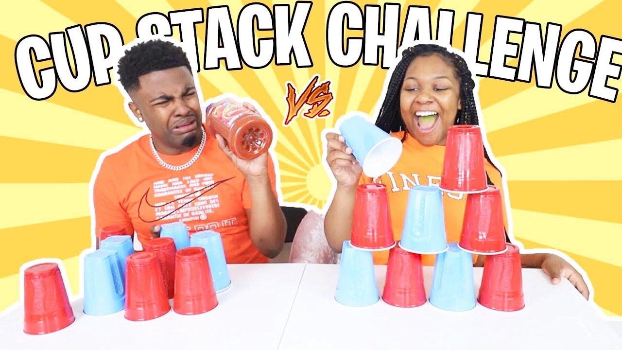 CUP STACKING FOOD CHALLENGE!