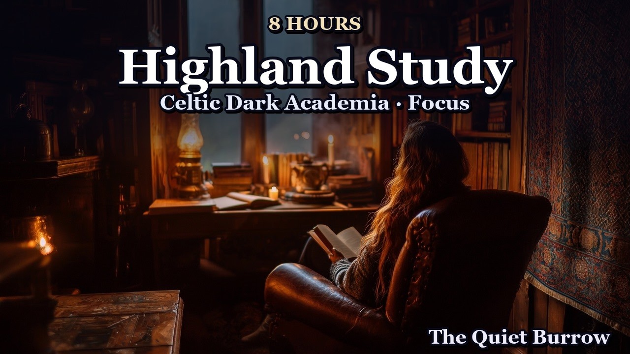 Scottish Highland Study Ambience 🕯️📚 Celtic Dark Academia for Focus & Reading | 8 Hours