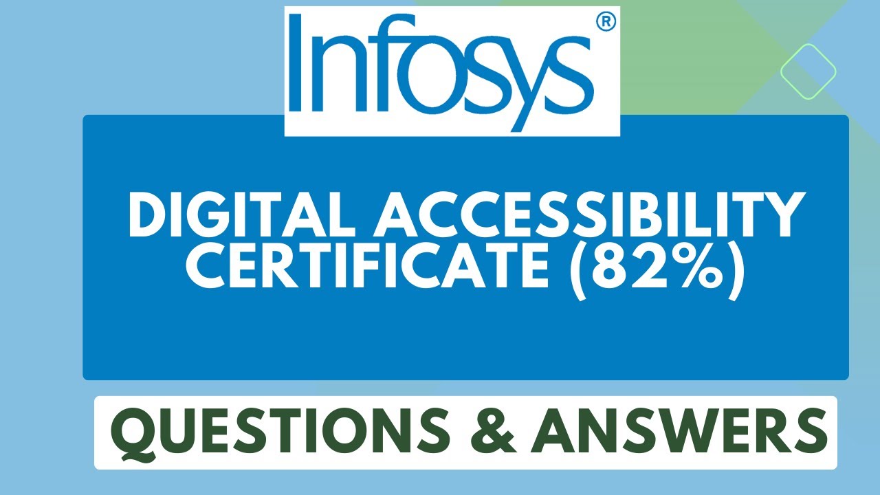 Infosys digital accessibility certificate Questions & Answers
