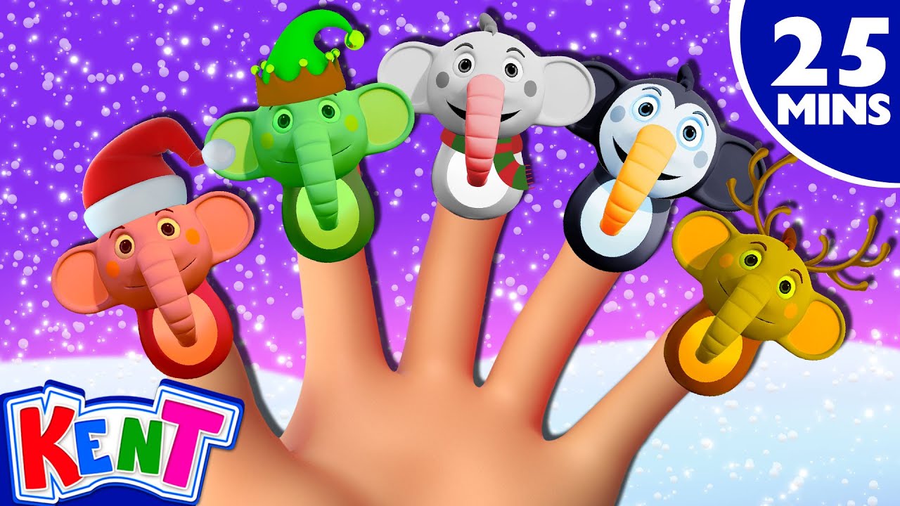 [4K] Christmas Finger Family 🎅| Top Christmas Songs of All Time 🎄| Kent The Elephant