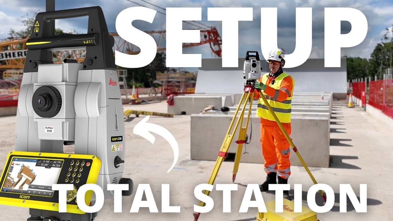 How to set up a Total Station / EDM step by step || 2024 Leica iCON Tutorial