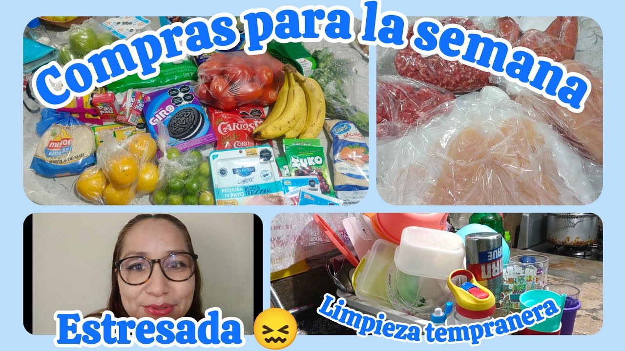 ✅COMPRAS PARA LA SEMANA 🍏🍗🥚 Enferma de Estrés 😞. limpieza de madrugada 😄 #normagasten 