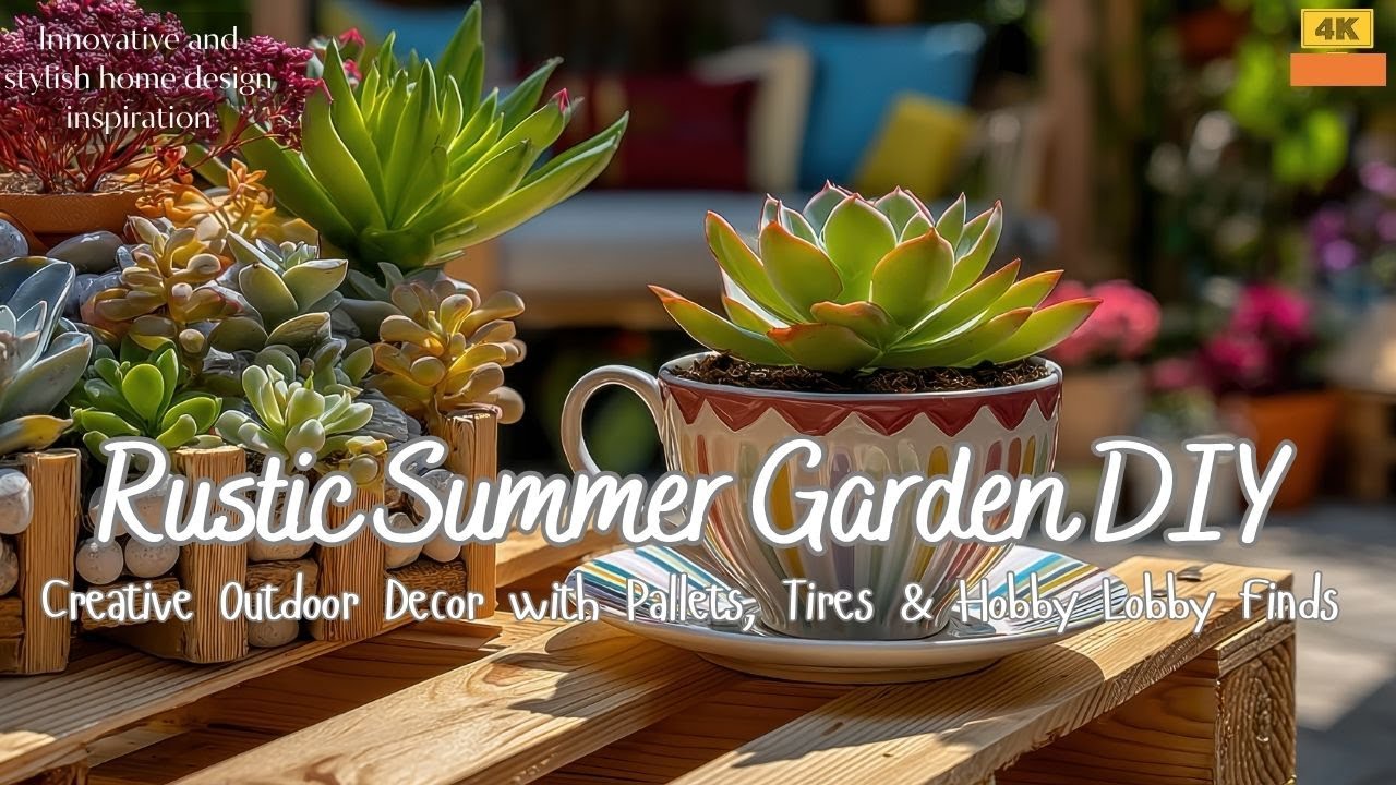 Rustic Summer Garden DIY 💫 Creative Outdoor Decor with Pallets, Tires & Hobby Lobby Finds