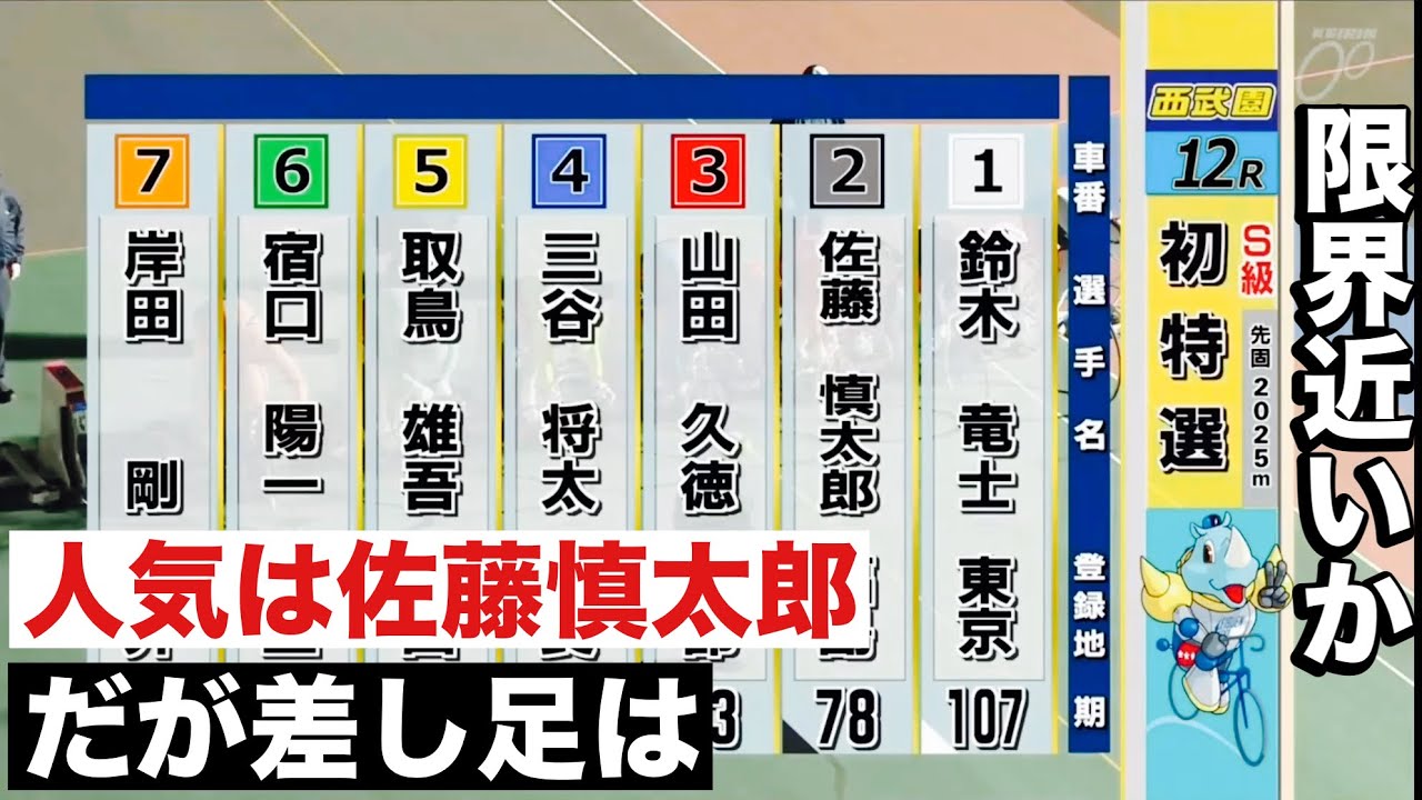 西武園競輪 人気は依然 佐藤慎太郎だが差し足は?? 東京スポーツ杯