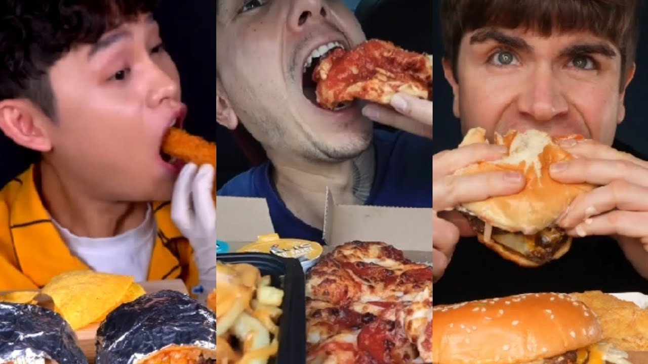 MUKBANGERS BONGGIL, SEABEAR, VARTANFRESH, GARMA ASMR || ASMR BLACKBEAN NOODLES BIG BITES COMPILATION