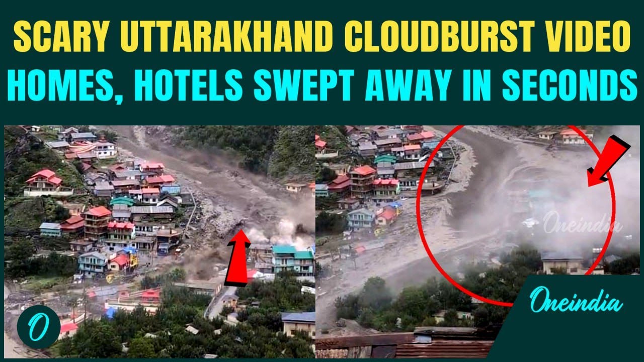 Uttarkashi Cloudburst SHOCKING VIDEO: Moment Cloudburst Causes Flash Floods in Uttarakhand; 4 Dead