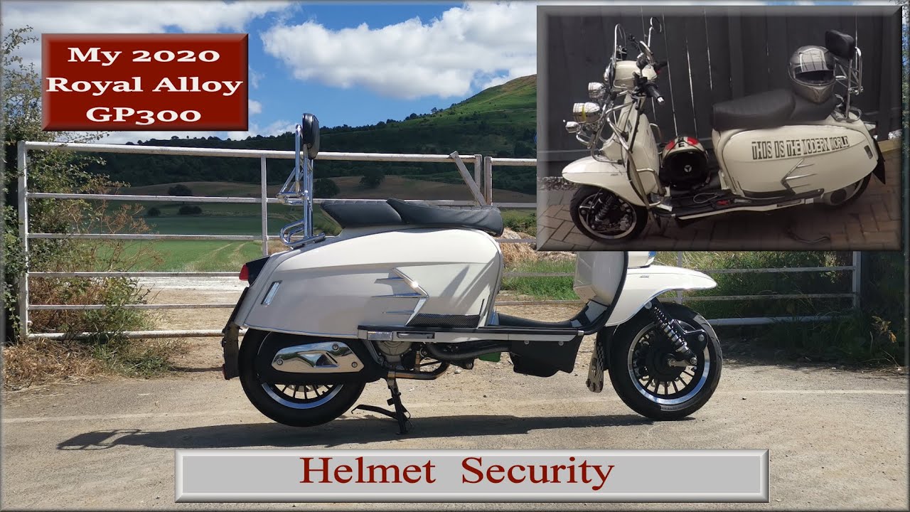 Royal Alloy GP300 Scooter (and other bikes) Helmet Security ideas