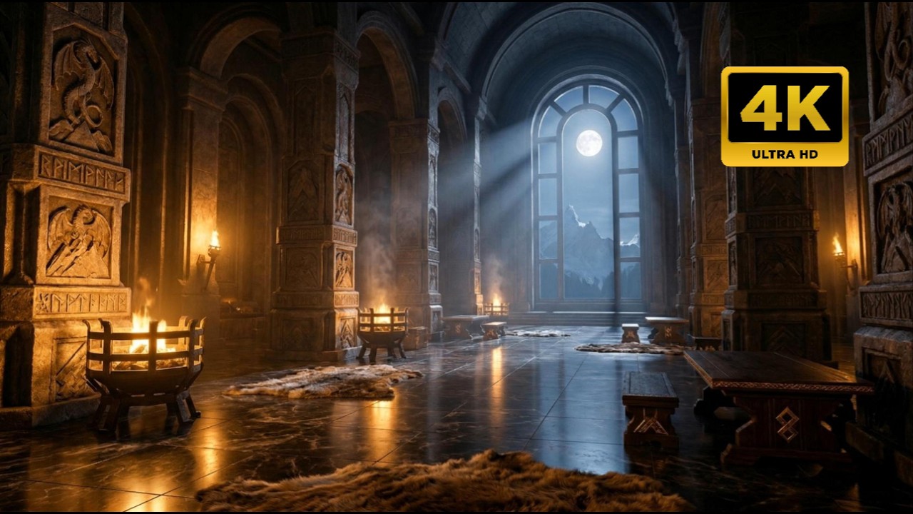 Erebor | Lonely Mountain Ambience | Relaxing Flute & Fireplace Sounds | 4K | #calmaterra