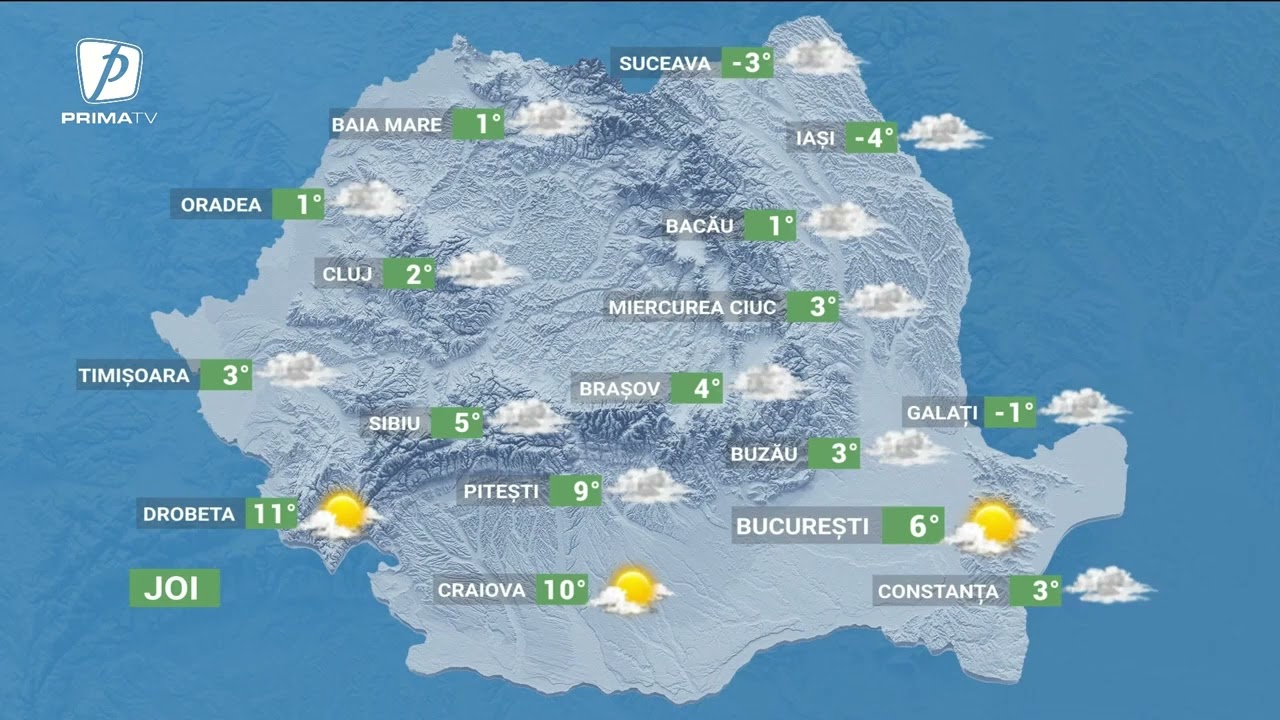 Meteo - 15 ianuarie. Vremea se &icirc;ncălzește &icirc;n mare parte din țară