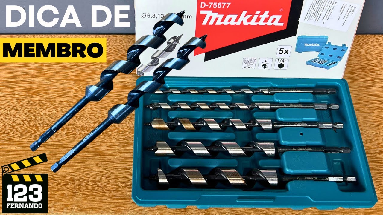 FURA ATÉ 5X MAIS RÁPIDO! KIT DE BROCAS SERPENTINA HELICOIDAL MAKITA PARA MADEIRA