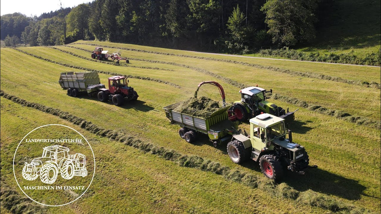 4 x MB Trac Power beim Grashäckseln | Claas Arion | Grassilage | Landwirtschaft | 4K