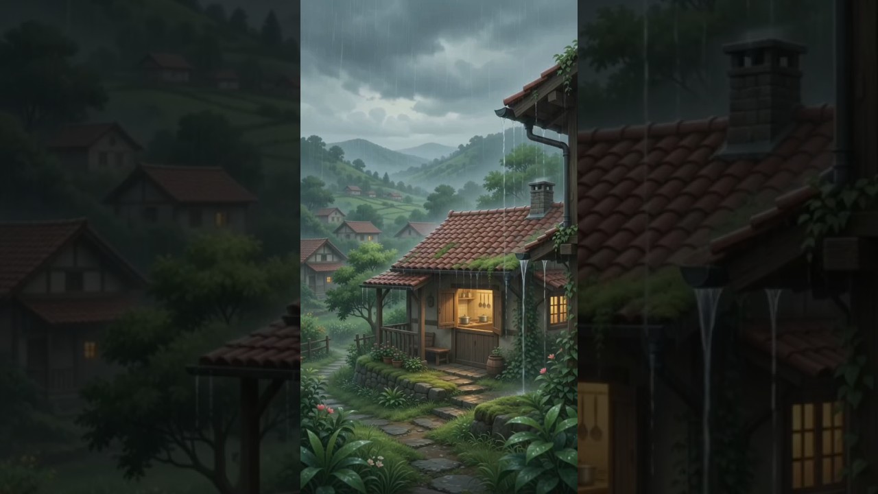 A peaceful rainy village evening with chai, pakoras & cozy vibes ☕🌧️🌿#viral #rainyday #villagelife
