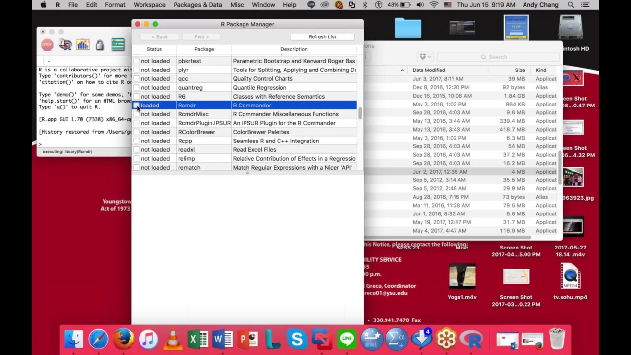 R Commander - Start R Commander for Mac
